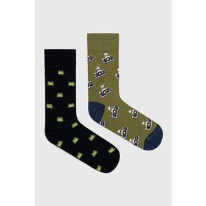 Ponožky John Frank (2-pack) pánske, zelená farba vyobraziť