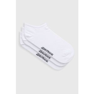 Ponožky John Frank (3-pack) pánske, biela farba vyobraziť