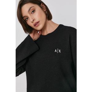 Vlnený sveter Armani Exchange dámsky, čierna farba, ľahký vyobraziť