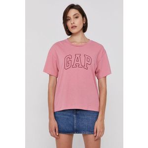 Bavlnené tričko GAP ružová farba vyobraziť