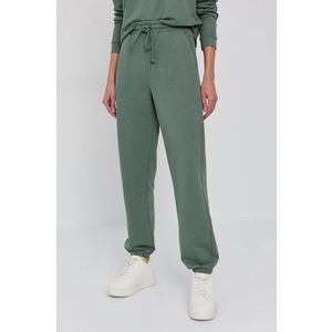 Nohavice Vero Moda dámske, zelená farba, jednofarebné vyobraziť