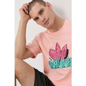 Bavlnené tričko adidas Originals ružová farba, s potlačou vyobraziť