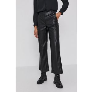 Nohavice Armani Exchange dámske, čierna farba, široké, stredne vysoký pás vyobraziť