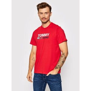 Tommy Jeans Tričko Tjm Corp Logo DM0DM10103 Červená Regular Fit vyobraziť