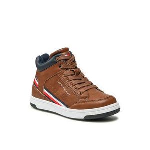 Tommy Hilfiger Šnurovacia obuv High Top Lace Up Sneaker T3B4-32051-0621 M Hnedá vyobraziť