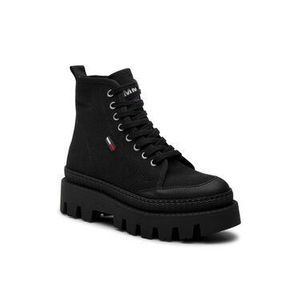 Tommy Jeans Outdoorová obuv Flat Boot EN0EN01440 Čierna vyobraziť