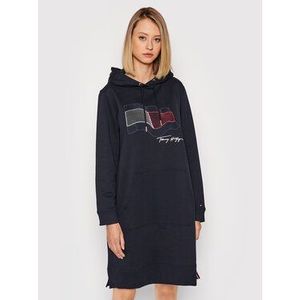 Tommy Hilfiger Úpletové šaty Abo Mot Flag WW0WW33442 Tmavomodrá Regular Fit vyobraziť