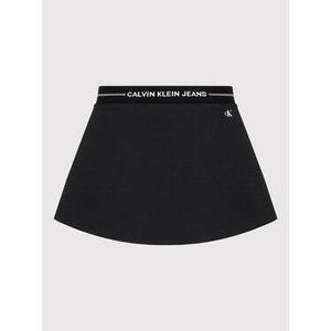 Calvin Klein Jeans Sukňa Intarsia Logo IG0IG01051 Čierna Regular Fit vyobraziť