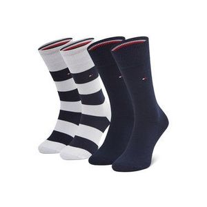 Tommy Hilfiger Súprava 2 párov vysokých pánskych ponožiek 342021001 Tmavomodrá vyobraziť