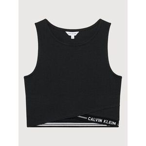 Calvin Klein Blúzka Intarsia Logo IG0IG01048 Čierna Slim Fit vyobraziť