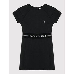 Calvin Klein Jeans Každodenné šaty Intarsia Logo IG0IG01027 Čierna Regular Fit vyobraziť