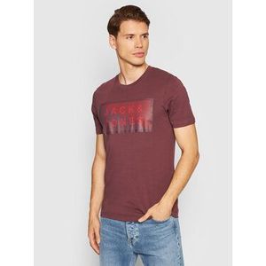 Jack&Jones Tričko Shawn 12185035 Bordová Slim Fit vyobraziť