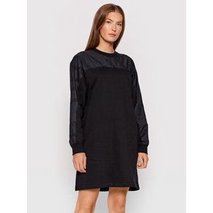 KARL LAGERFELD Úpletové šaty Logo Poplin Sleeve 215W1351 Čierna Regular Fit vyobraziť