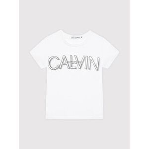 Calvin Klein Jeans Tričko Logo Cropped IG0IG01046 Biela Regular Fit vyobraziť