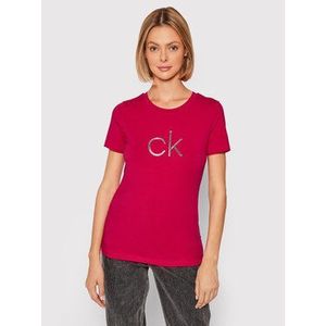 Calvin Klein Tričko Embossed Shine XAP Ružová Regular Fit vyobraziť