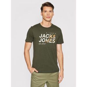 Jack&Jones Tričko Cam 12194175 Zelená Regular Fit vyobraziť