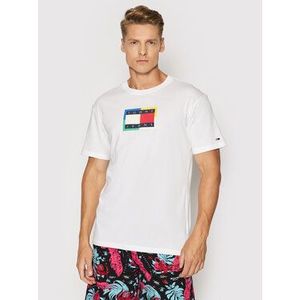 Tommy Jeans Tričko Multicolor Flag DM0DM10891 Biela Regular Fit vyobraziť