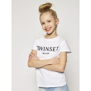 TWINSET Tričko 201GJ2370 M Biela Regular Fit vyobraziť