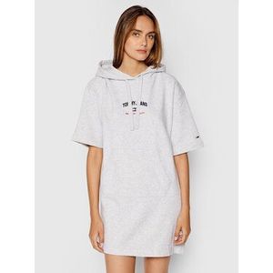 Tommy Jeans Úpletové šaty Timeless Script DW0DW10218 Sivá Regular Fit vyobraziť