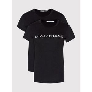 Calvin Klein Jeans 2-dielna súprava tričiek J20J216466 Čierna Slim Fit vyobraziť
