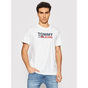 Tommy Jeans Tričko Tjm Corp Logo DM0DM10103 Biela Regular Fit vyobraziť