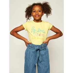 Pepe Jeans Tričko Farrah PG502441 Žltá Regular Fit vyobraziť
