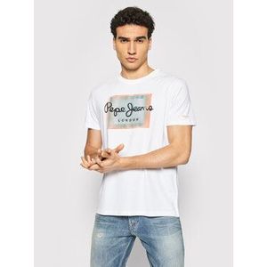 Pepe Jeans Tričko Wesley PM507876 Biela Regular Fit vyobraziť