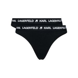 KARL LAGERFELD Súprava 2 kusov stringových nohavičiek Logo Set 211W2126 Čierna vyobraziť