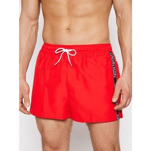 Calvin Klein Swimwear Plavecké šortky Drawstring KM0KM00557 Červená Regular Fit vyobraziť