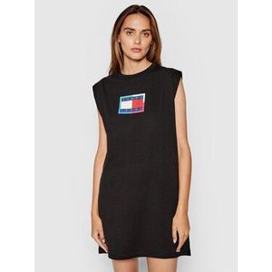 Tommy Jeans Každodenné šaty Logo Flag DW0DW10442 Čierna Regular Fit vyobraziť