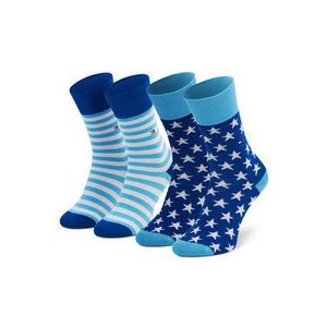 Tommy Hilfiger Súprava 2 párov vysokých detských ponožiek 100000816 Modrá vyobraziť