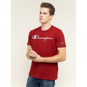 Champion Tričko Embroidered Script Logo 210972 Bordová Regular Fit vyobraziť