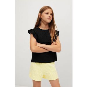 Detské bavlnené tričko Mango Kids COCO čierna farba vyobraziť