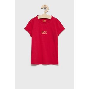 Detské tričko EA7 Emporio Armani ružová farba vyobraziť