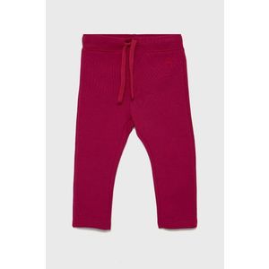 Detské nohavice United Colors of Benetton fialová farba, jednofarebné vyobraziť