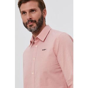 Košeľa Pepe Jeans Simon pánska, ružová farba, slim, s klasickým golierom vyobraziť