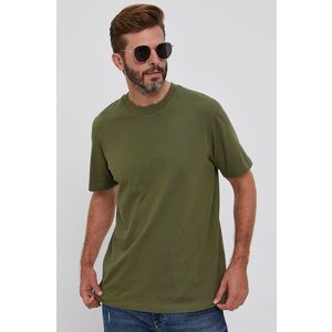 Bavlnené tričko GAP zelená farba, jednofarebné vyobraziť