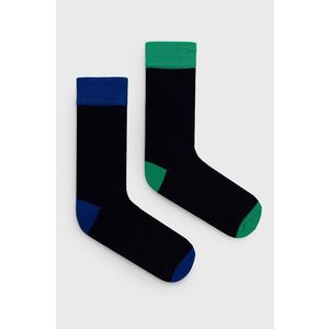 Ponožky United Colors of Benetton (2-pack) pánske, čierna farba vyobraziť