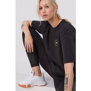 Tričko adidas by Stella McCartney dámske, čierna farba vyobraziť