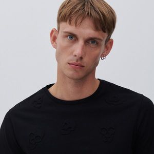 Reserved - Vzorované tričko - Čierna vyobraziť