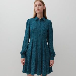 Reserved - Košeľové šaty EcoVero - Zelená vyobraziť