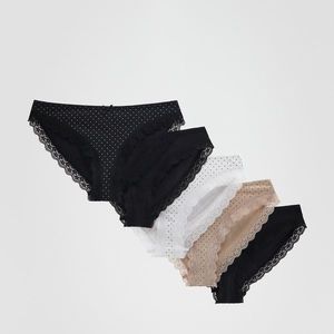 Reserved - Súprava 5 hipsterských nohavičiek - Čierna vyobraziť