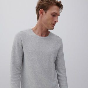 Reserved - Basic bavlnený sveter - Svetlošedá vyobraziť