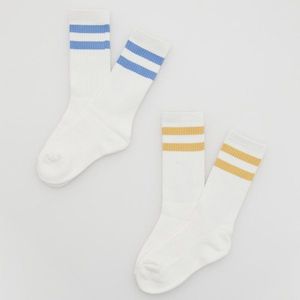 Reserved - Súprava 2 párov bavlnených ponožiek - Krémová vyobraziť