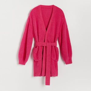 Reserved - Huňatý úpletový sveter - Ružová vyobraziť