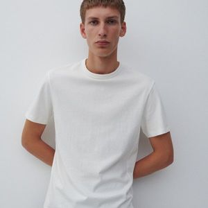 Reserved - Bavlnené basic tričko - Krémová vyobraziť