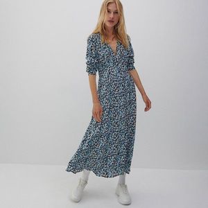 Reserved - Viskózové šaty - Modrá vyobraziť
