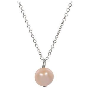JwL Luxury Pearls Pravá perla lososovej farby na striebornej retiazke JL0090 (retiazka, prívesok) vyobraziť