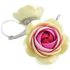 Troli Ružovo-vanilkové visiace náušnice v tvare kvietkov Summer Flower vyobraziť