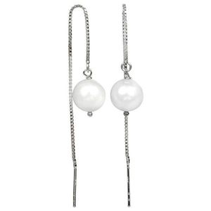 JwL Luxury Pearls Strieborné retiazkové náušnice s bielou perlou JL0204 vyobraziť